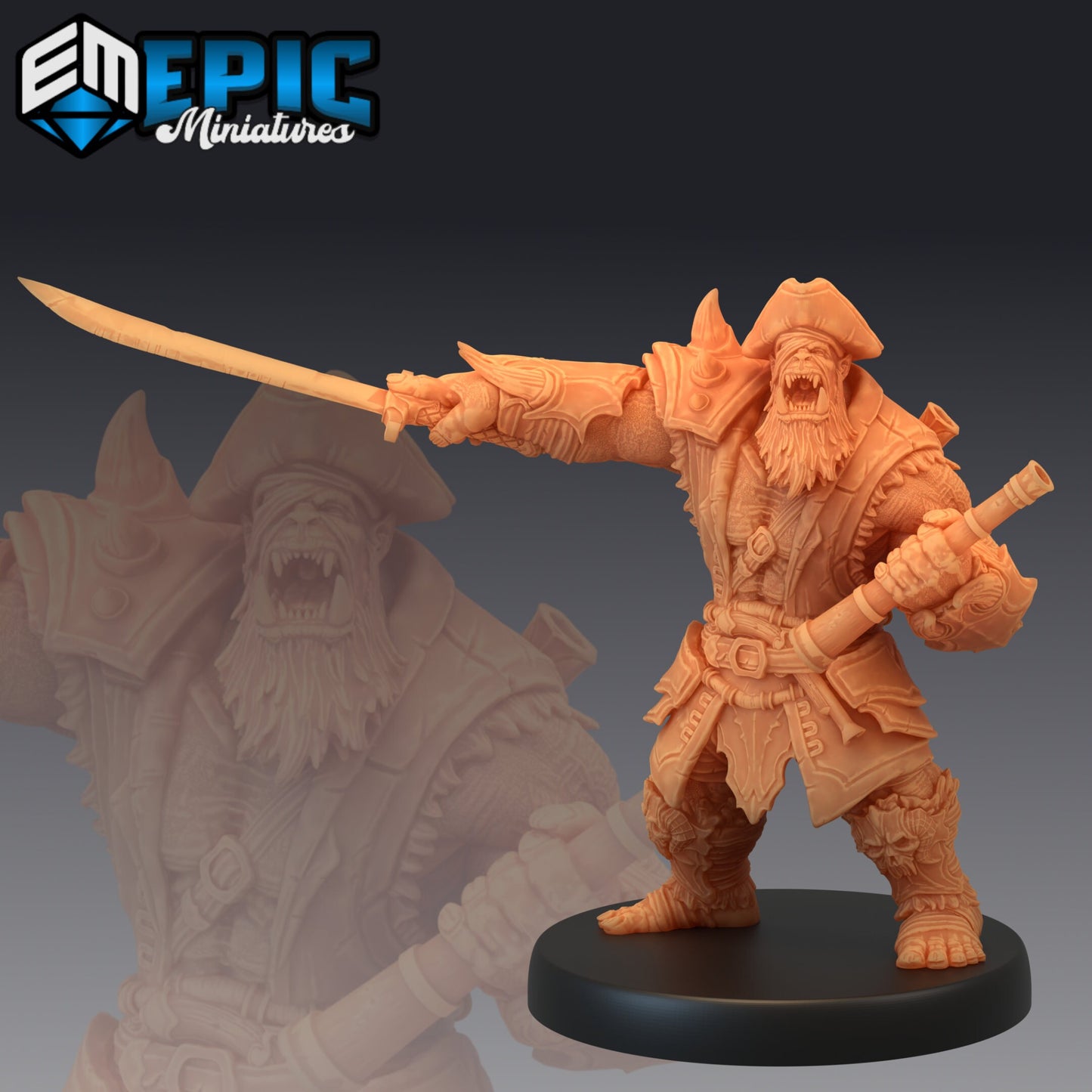 Orc Pirate Captain Series - Epic Miniatures | Medium | Humanoids, Masculine