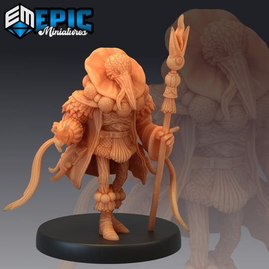 Noble Crane Folk Series - #46 Guild of Thieves - Epic Miniatures | Medium | Humanoids, Masculine, Staff