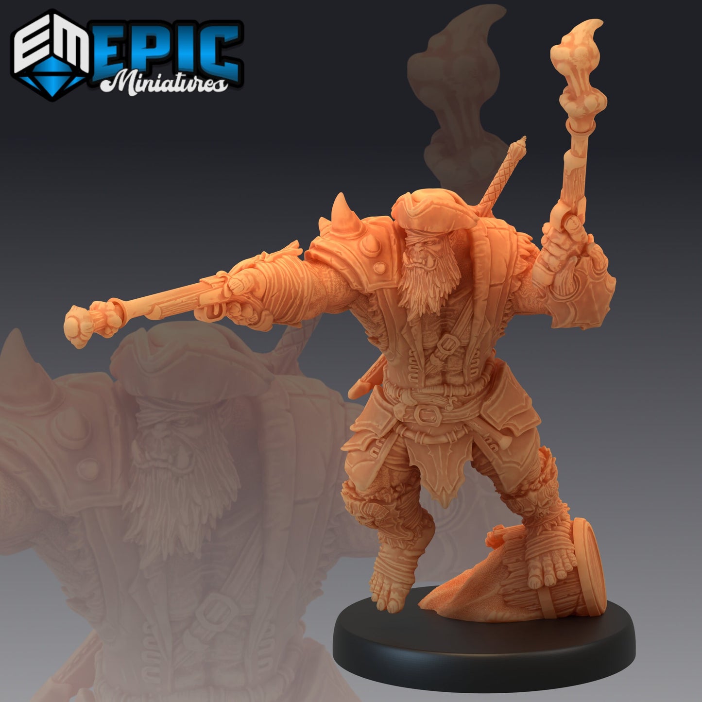 Orc Pirate Captain Series - Epic Miniatures | Medium | Humanoids, Masculine