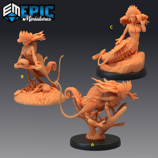 Seahorse Mermaid Series - Epic Miniatures | Medium | Halfling, Feminine