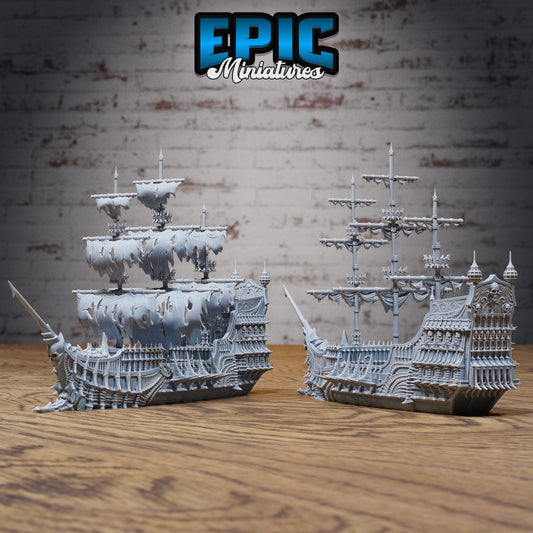 Ghost Ship Flying Dutchman - #78 Pirate Scourge - Epic Miniatures | Giant Pirate Ship