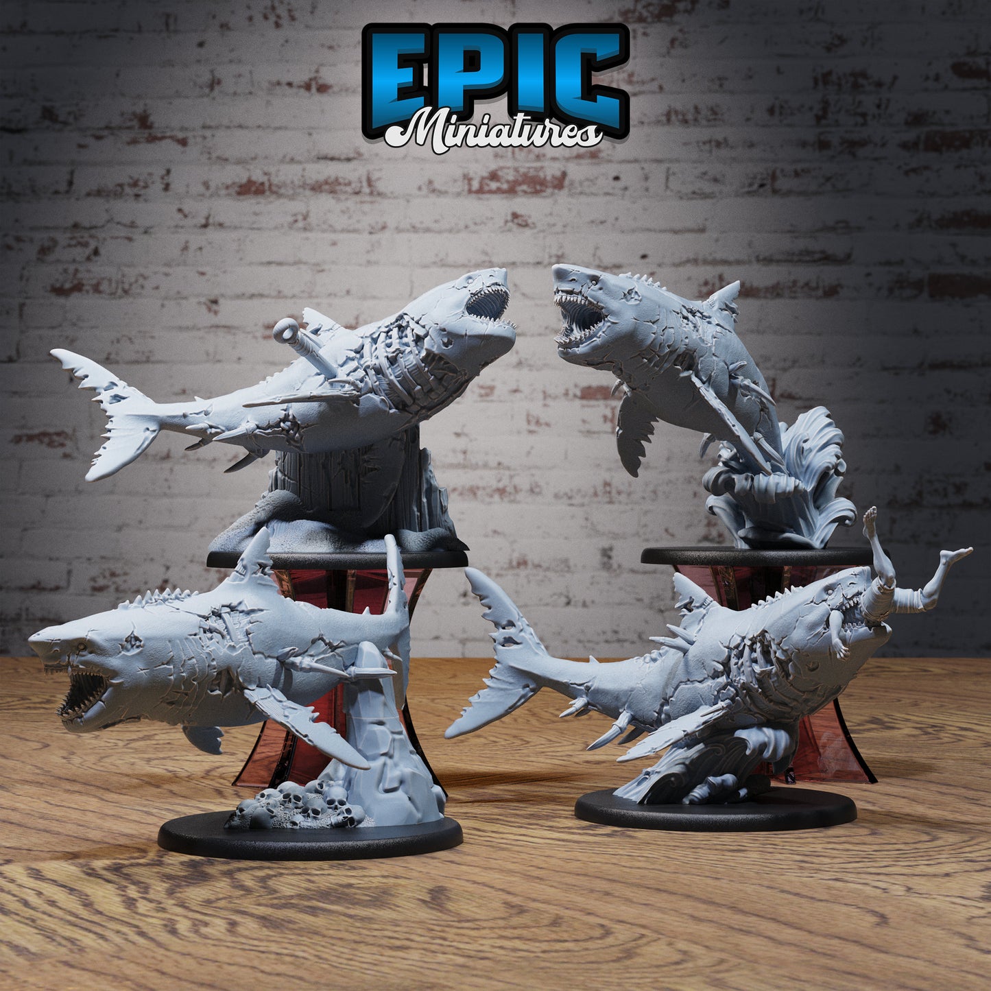 Zombie Shark Series - Epic Miniatures | Zombie | Shark | Large