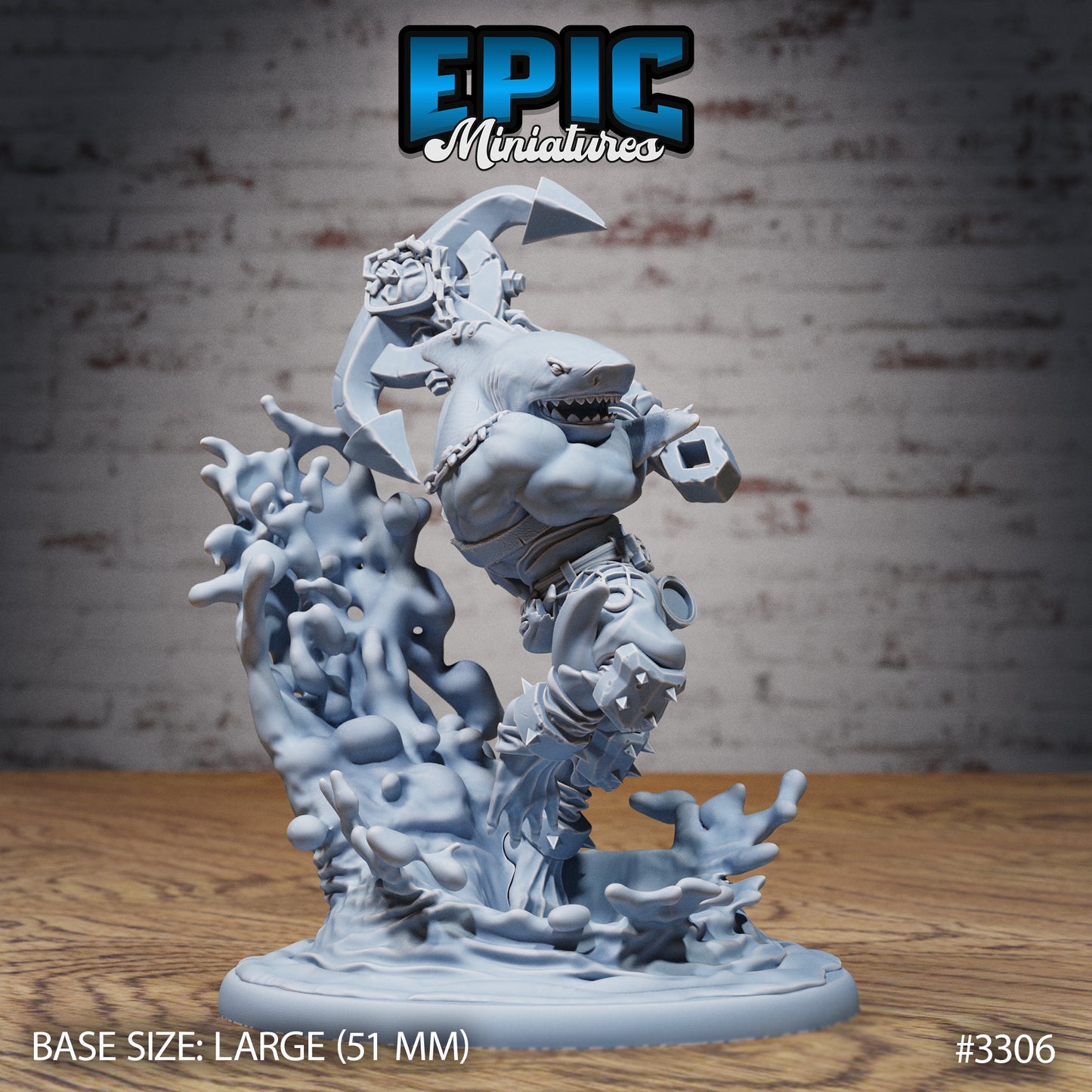 Shark Folk Anchor Series - Epic Miniatures | Shark | Underwater | Masculine |Weapons | Large