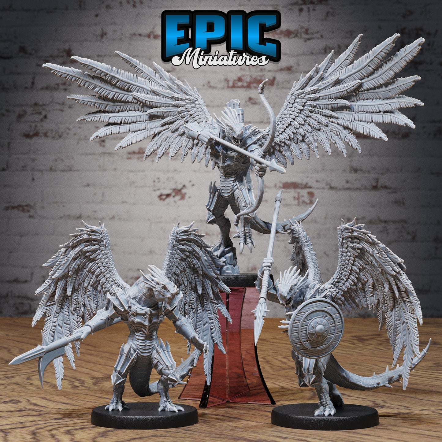 Winged Half Dragon Series - Epic Miniatures | Dragon | Halfling | Winged | Weapons | Medium