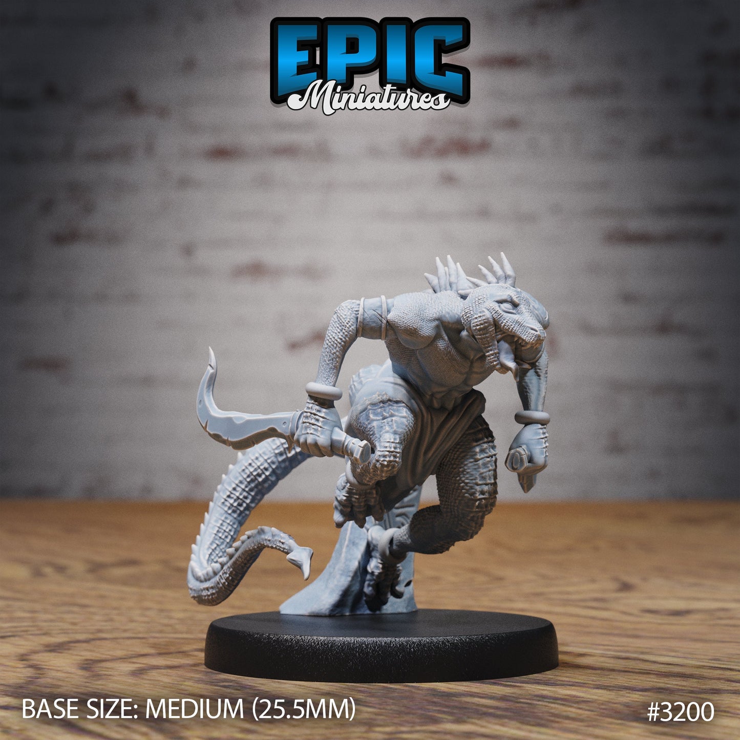 Lizardfolk Human Hunter Series - Epic Miniatures | Lizard | Beast | Weapons | Medium