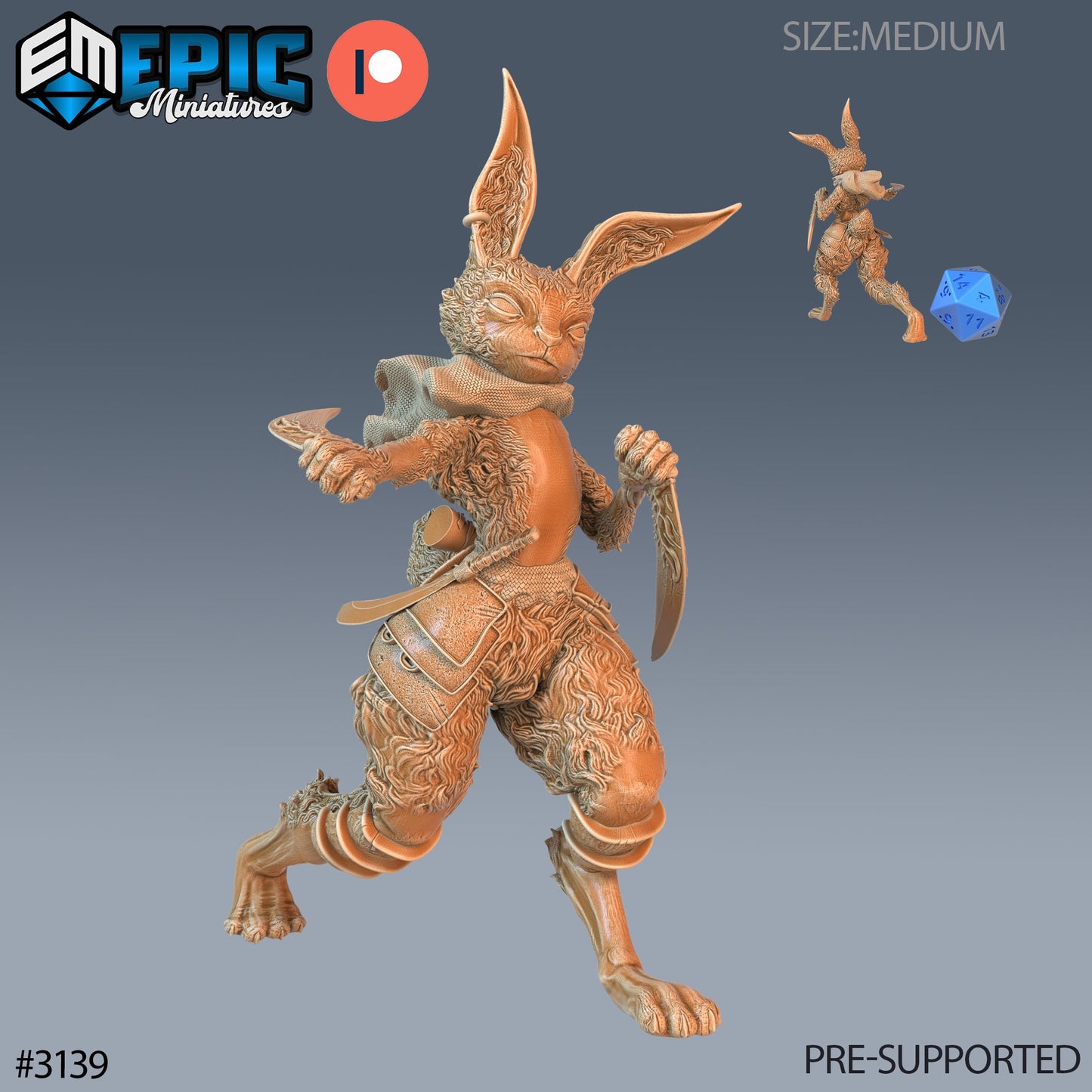 Rabbit Folk Warrior Series - #75 Easter Surprise - Epic Miniatures | Humanoid | Feminine | Weapons | Medium