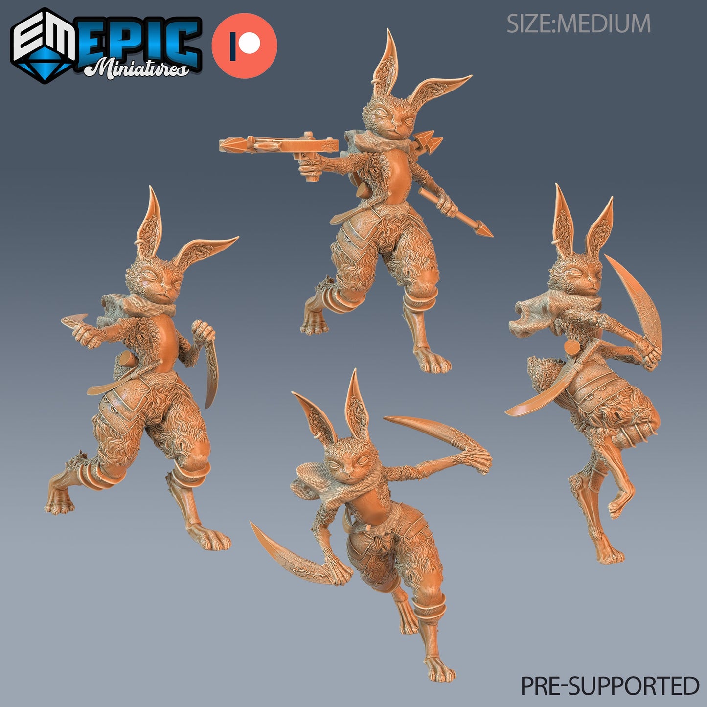 Rabbit Folk Warrior Series - #75 Easter Surprise - Epic Miniatures | Humanoid | Feminine | Weapons | Medium