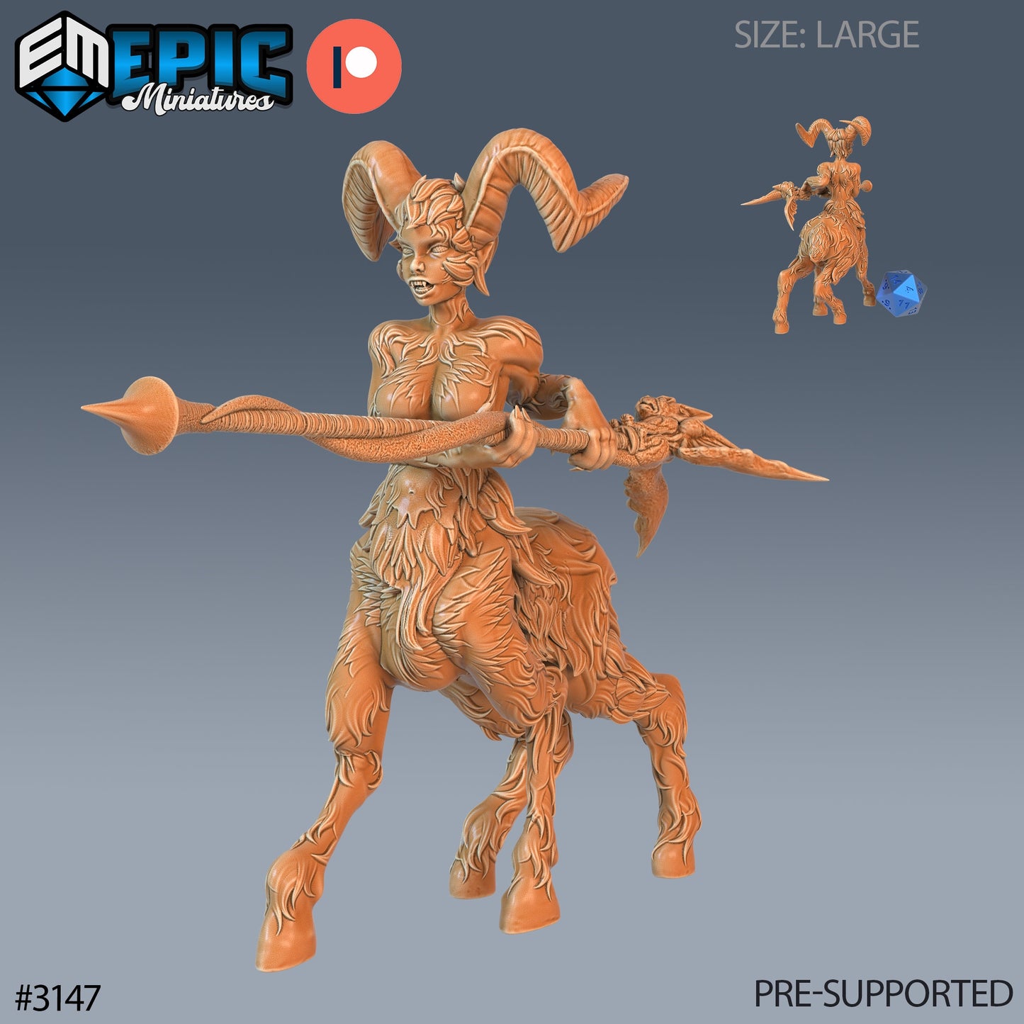 Faun Warlock Series - #75 Easter Surprise - Epic Miniatures | Humanoid | Faun | Warlock | Feminine | Large