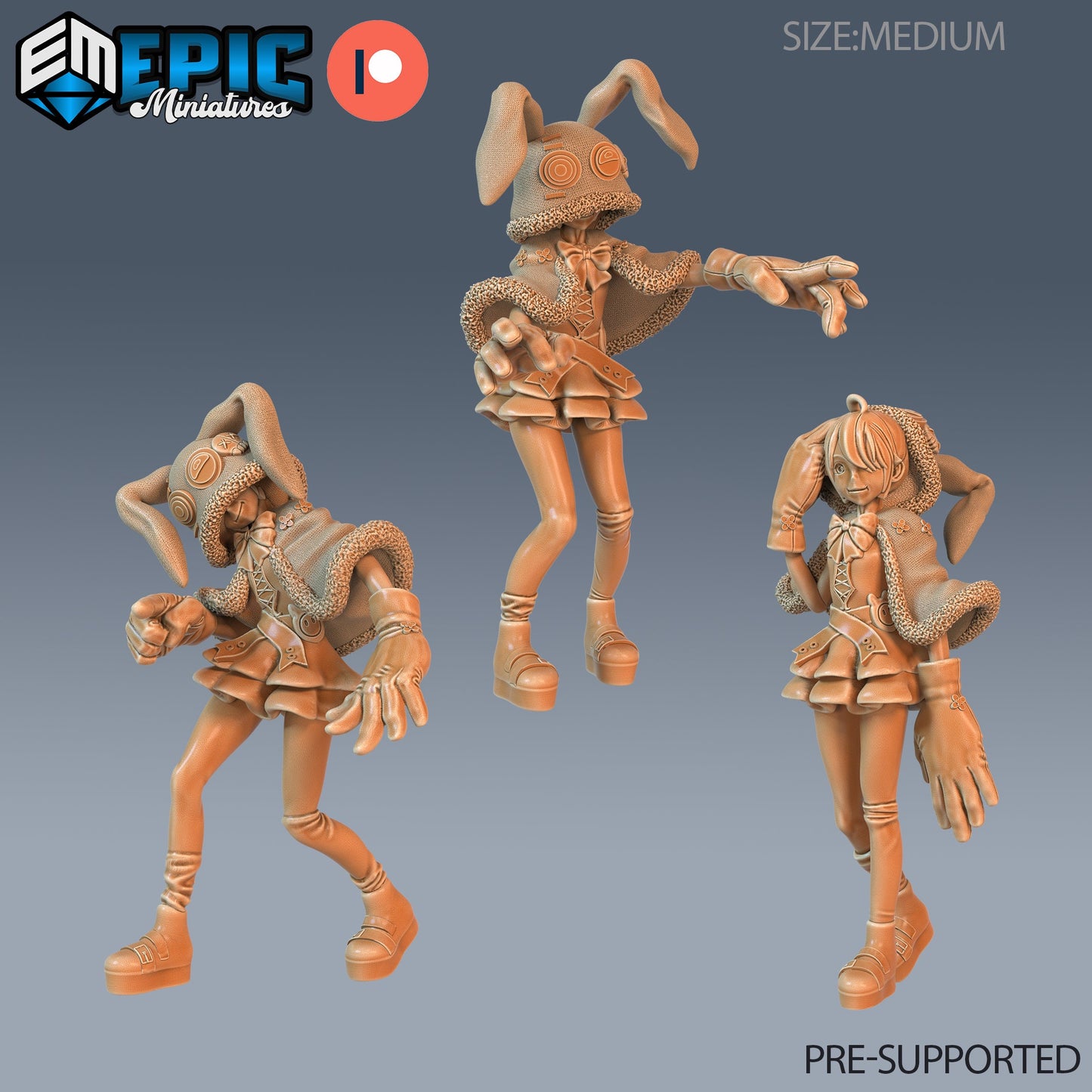 Rabbit Hoodie Girl Series - #75 Easter Surprise - Epic Miniatures | Humanoid | Rabbit | Female | Medium