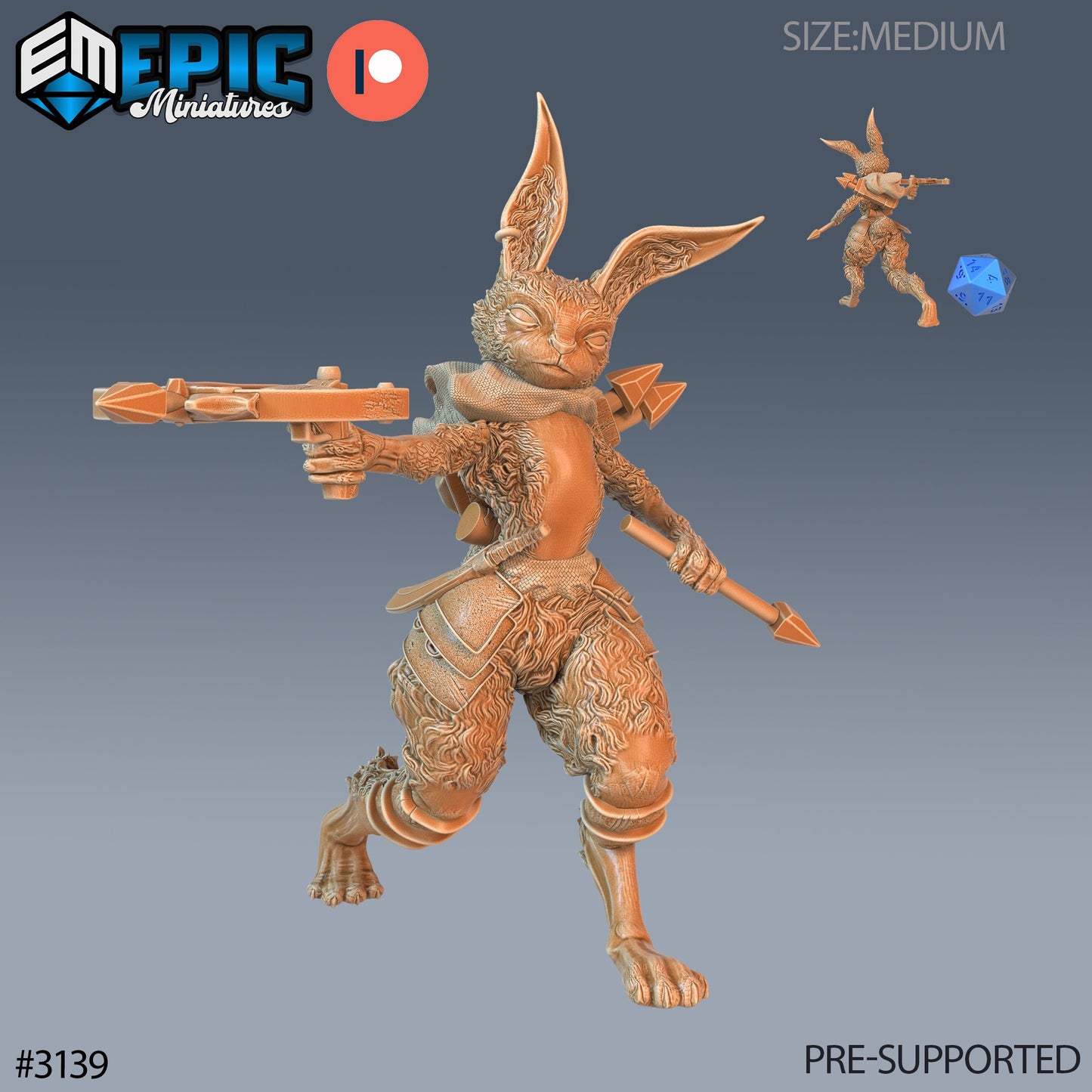 Rabbit Folk Warrior Series - #75 Easter Surprise - Epic Miniatures | Humanoid | Feminine | Weapons | Medium