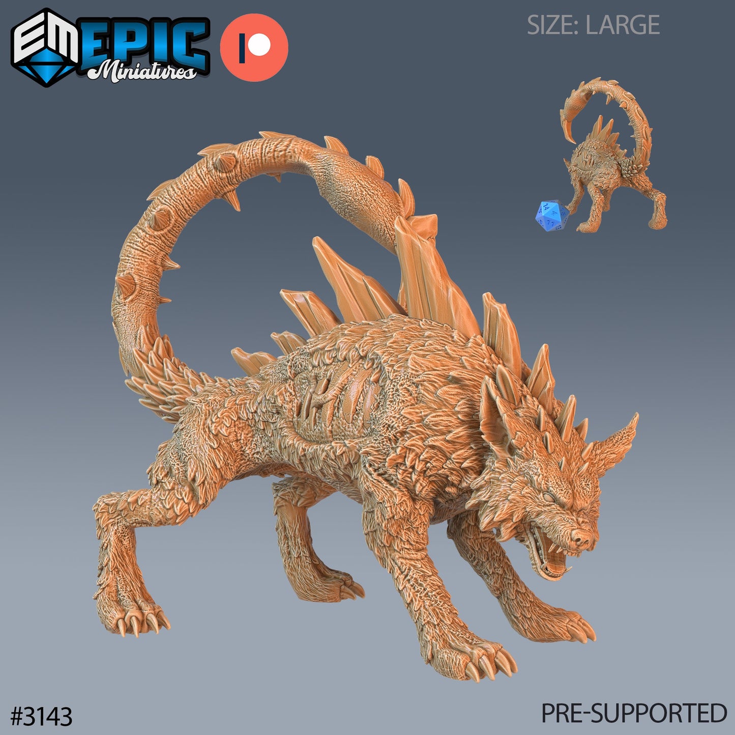 Lupion Wolf Scorpion Chimera Series - #75 Easter Surprise - Epic Miniatures | Beast | Attacking | Large