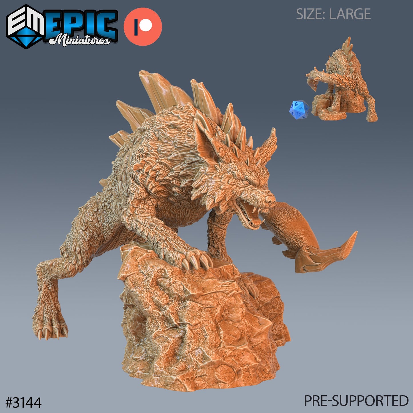Lupion Wolf Scorpion Chimera Series - #75 Easter Surprise - Epic Miniatures | Beast | Attacking | Large