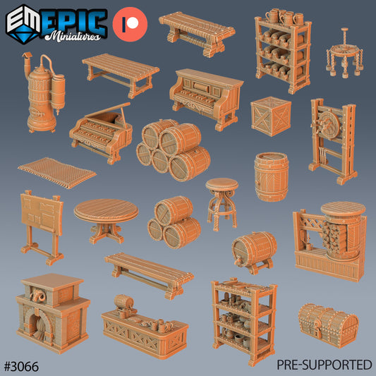 Tavern Equipment Scatter - Epic Miniatures | Sunrise Tavern