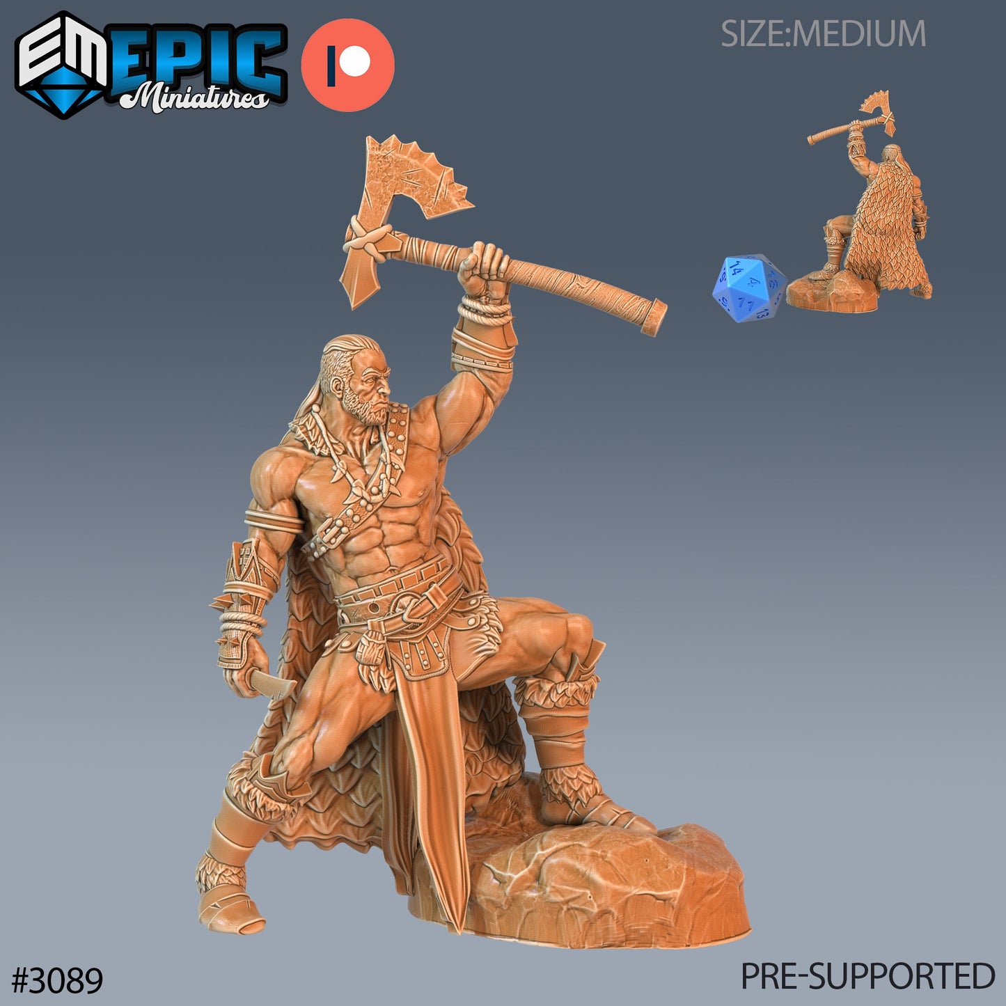 Barbarian Player Character Series - Epic Miniatures | Sunrise Tavern