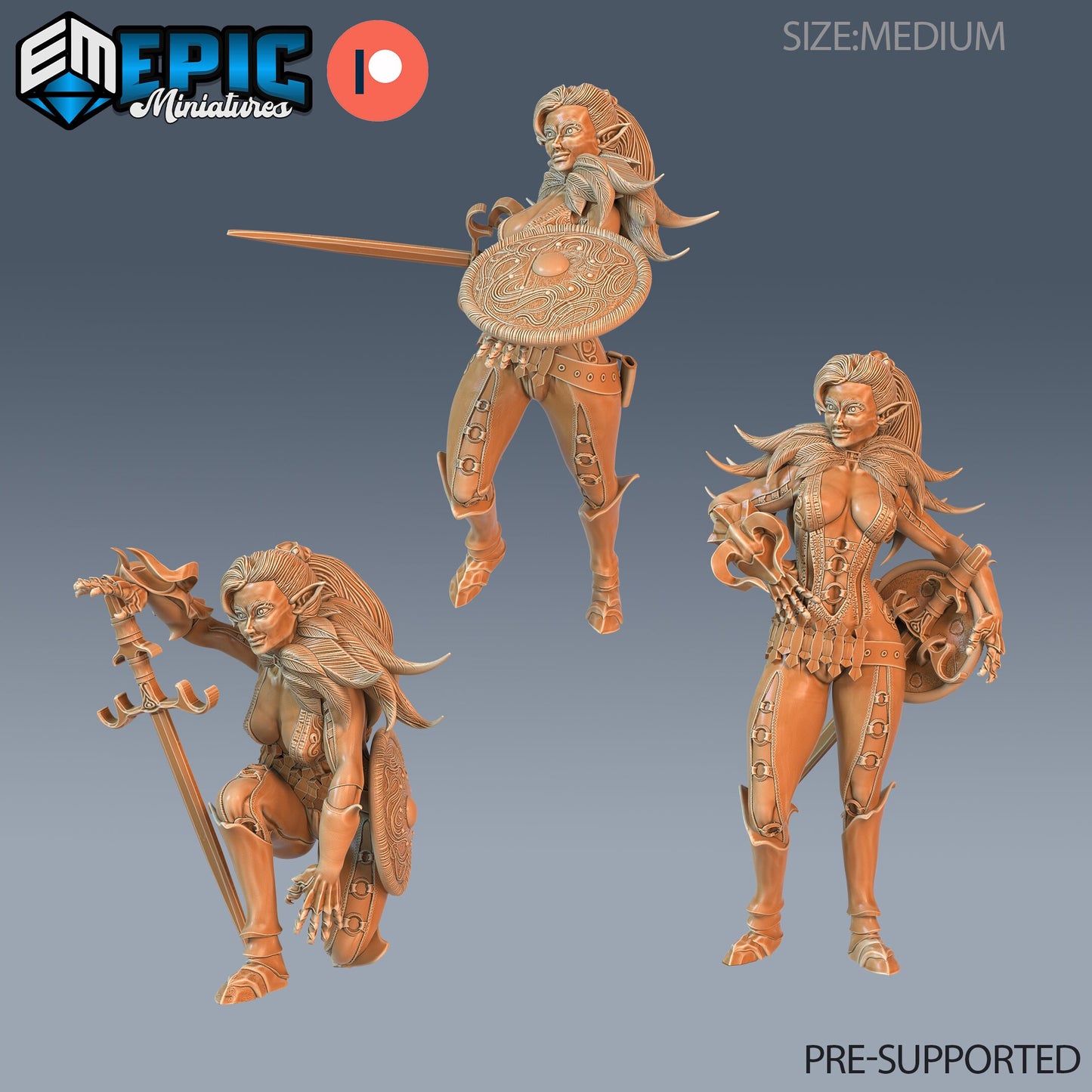 Elf Fighter Female Player Character Series - Epic Miniatures | Sunrise Tavern