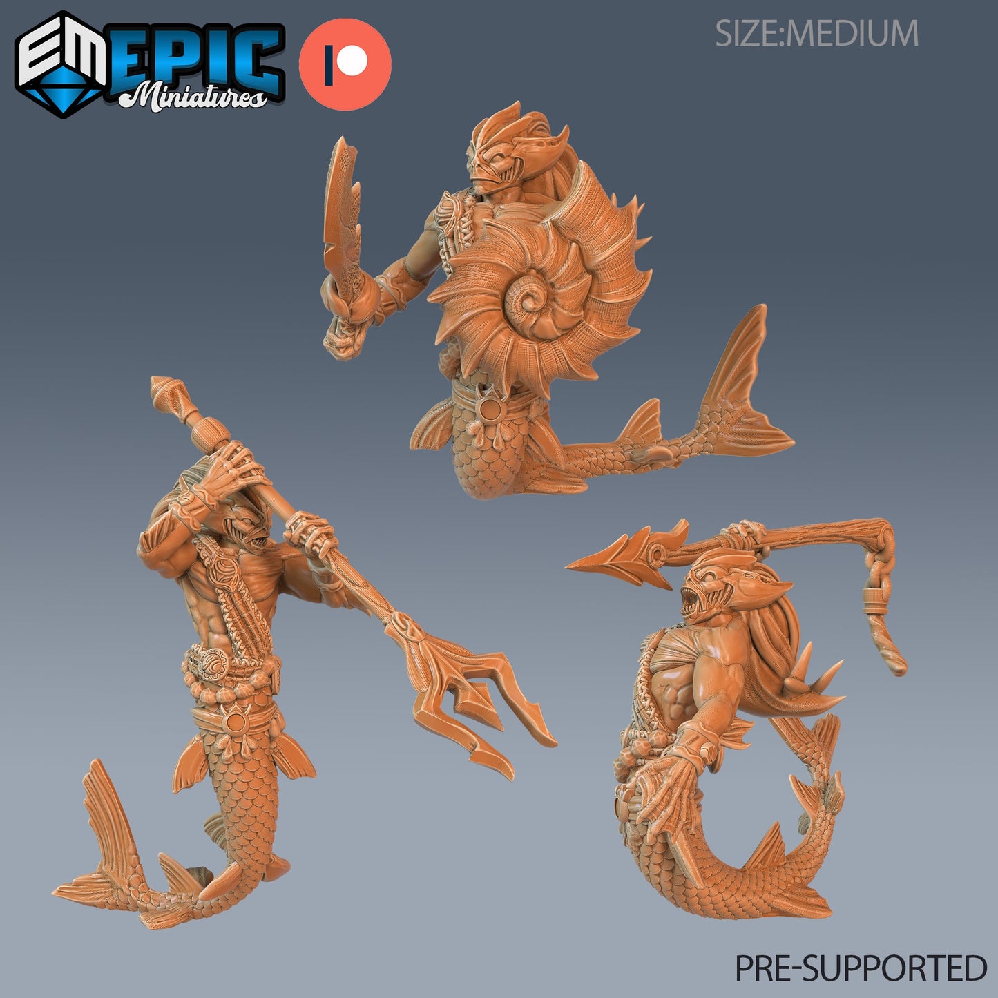 Merman Warrior - Epic Miniatures | #70 Aquatic Journey