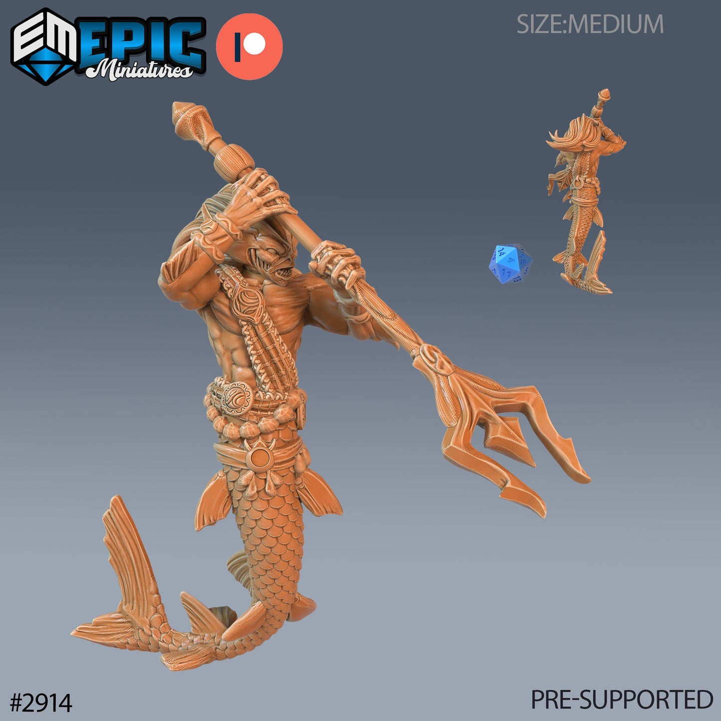 Merman Warrior - Epic Miniatures | #70 Aquatic Journey