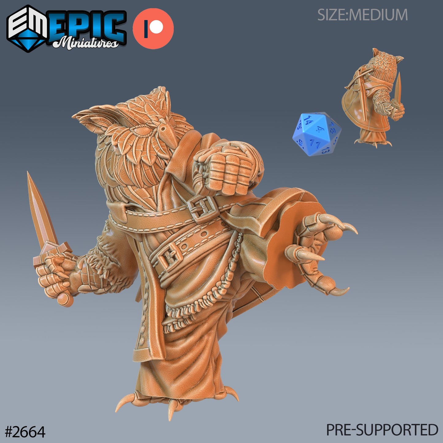 Bird Folk Owl Ranger - Epic Miniatures | #65 Little Folk