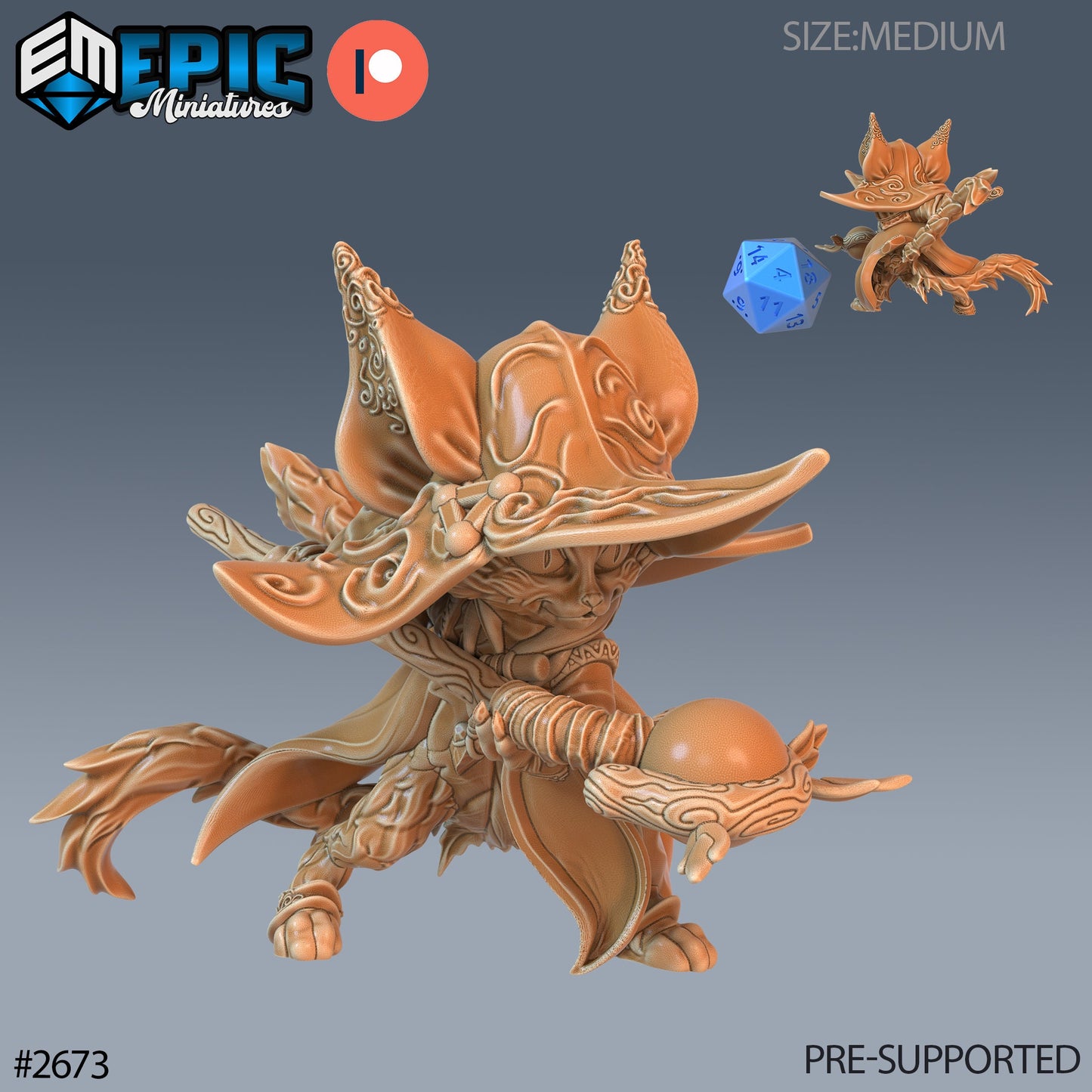 Cat Folk Druid - Epic Miniatures | #65 Little Folk