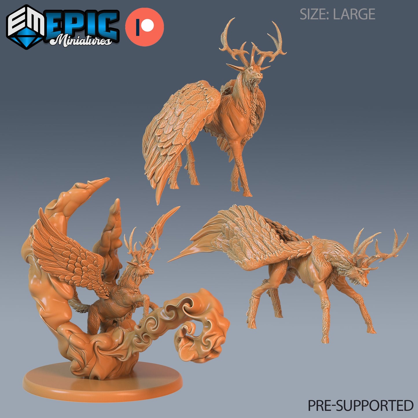 Winged Deer - Epic Miniatures | #62 Justice Hills