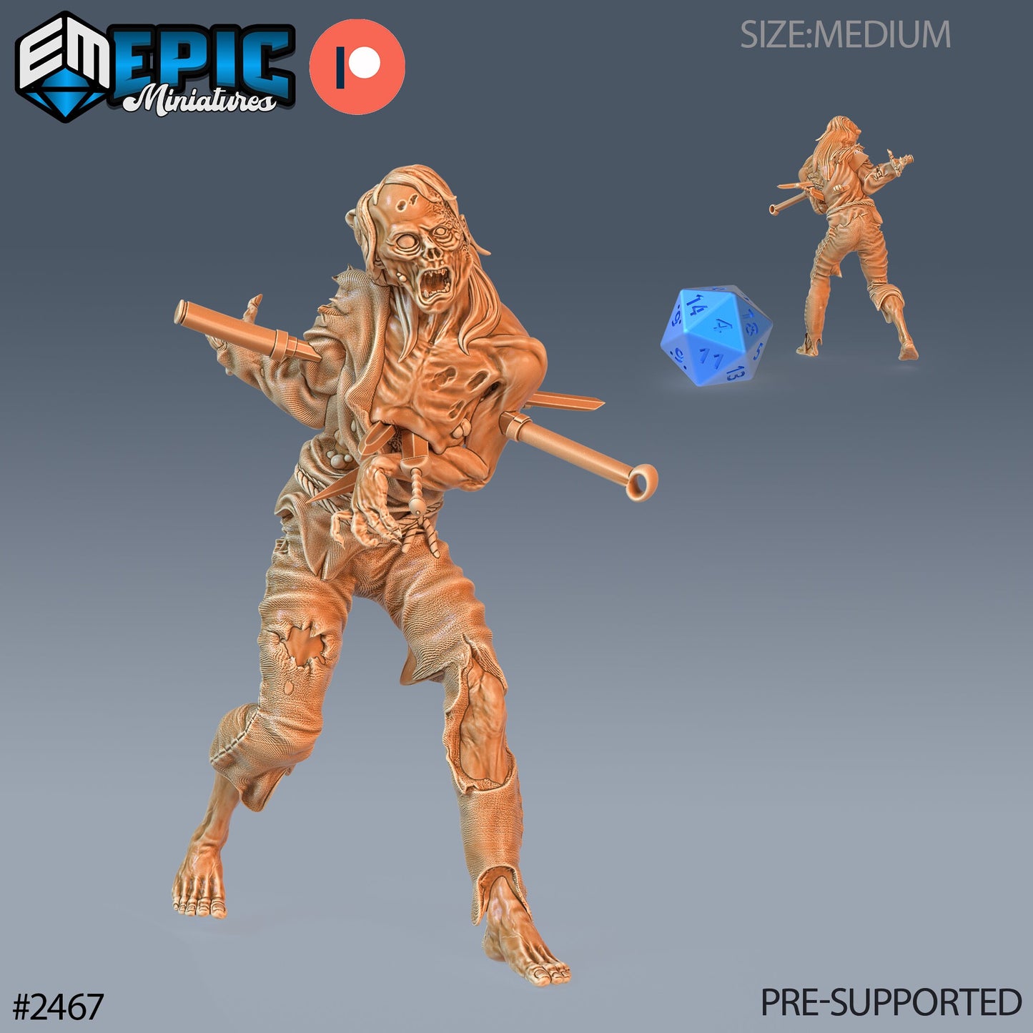 Rotting Zombie Male - Epic Miniatures | #61 Haunting Catacombs