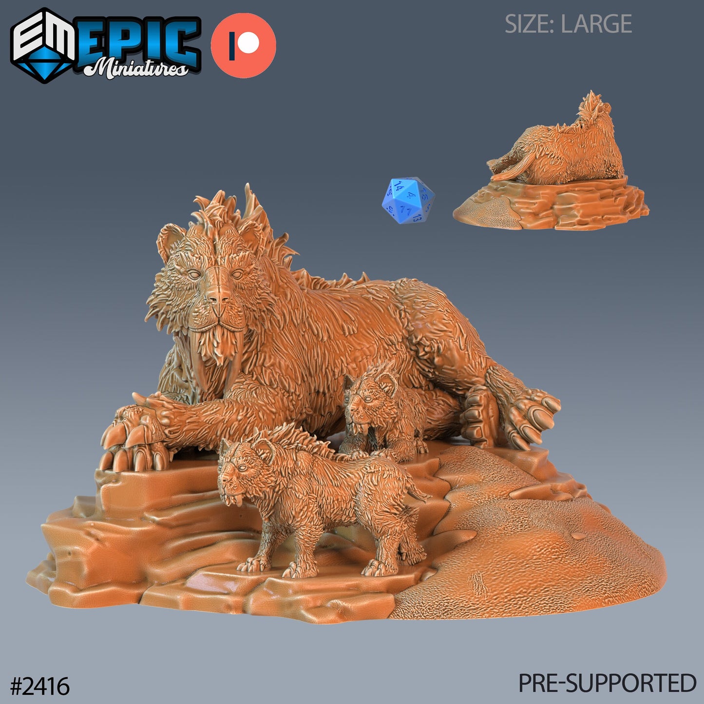 Sabretooth Tiger - Epic Miniatures | #60 Ancient Cold