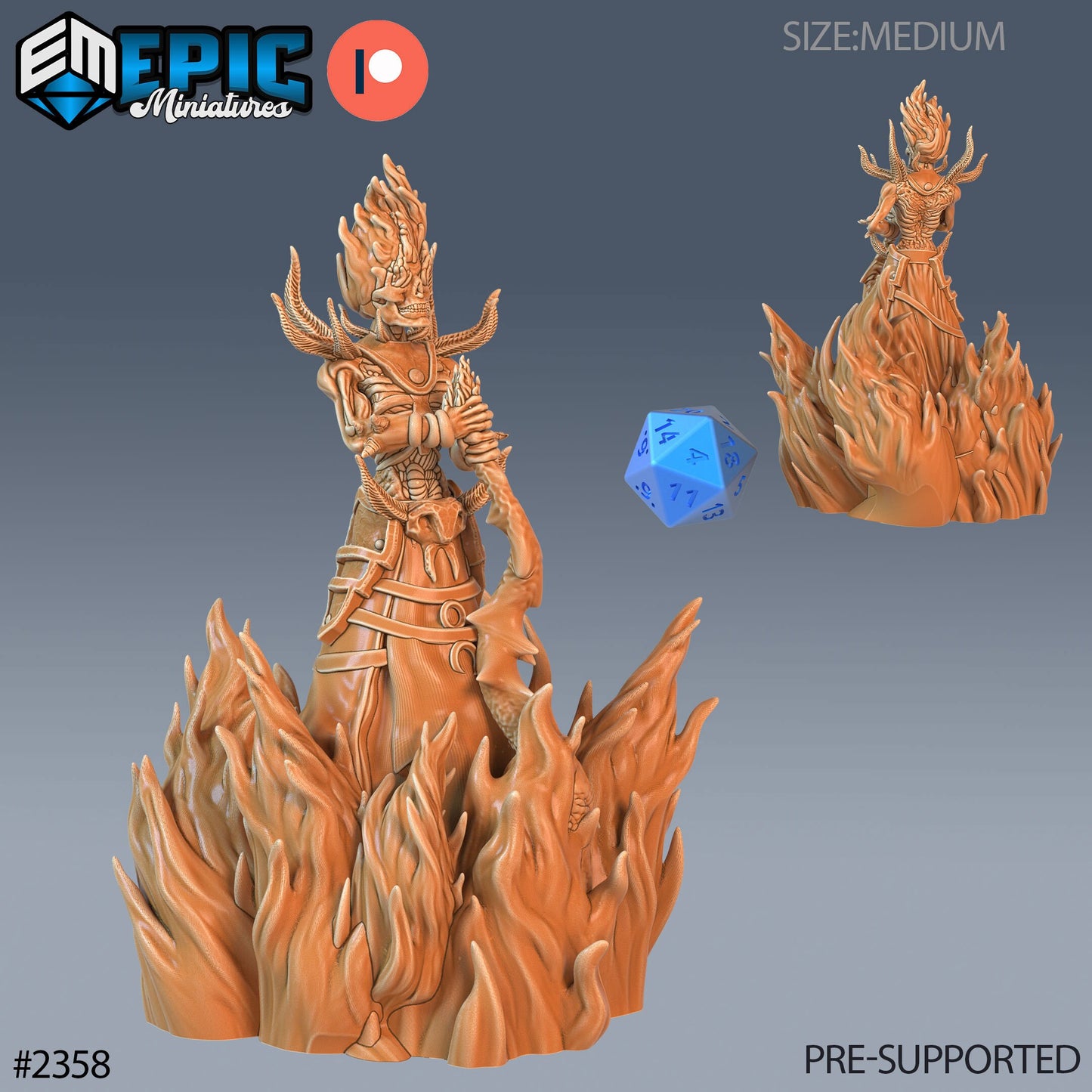 Flame Lich - Epic Miniatures | #58 Tombs of Demise