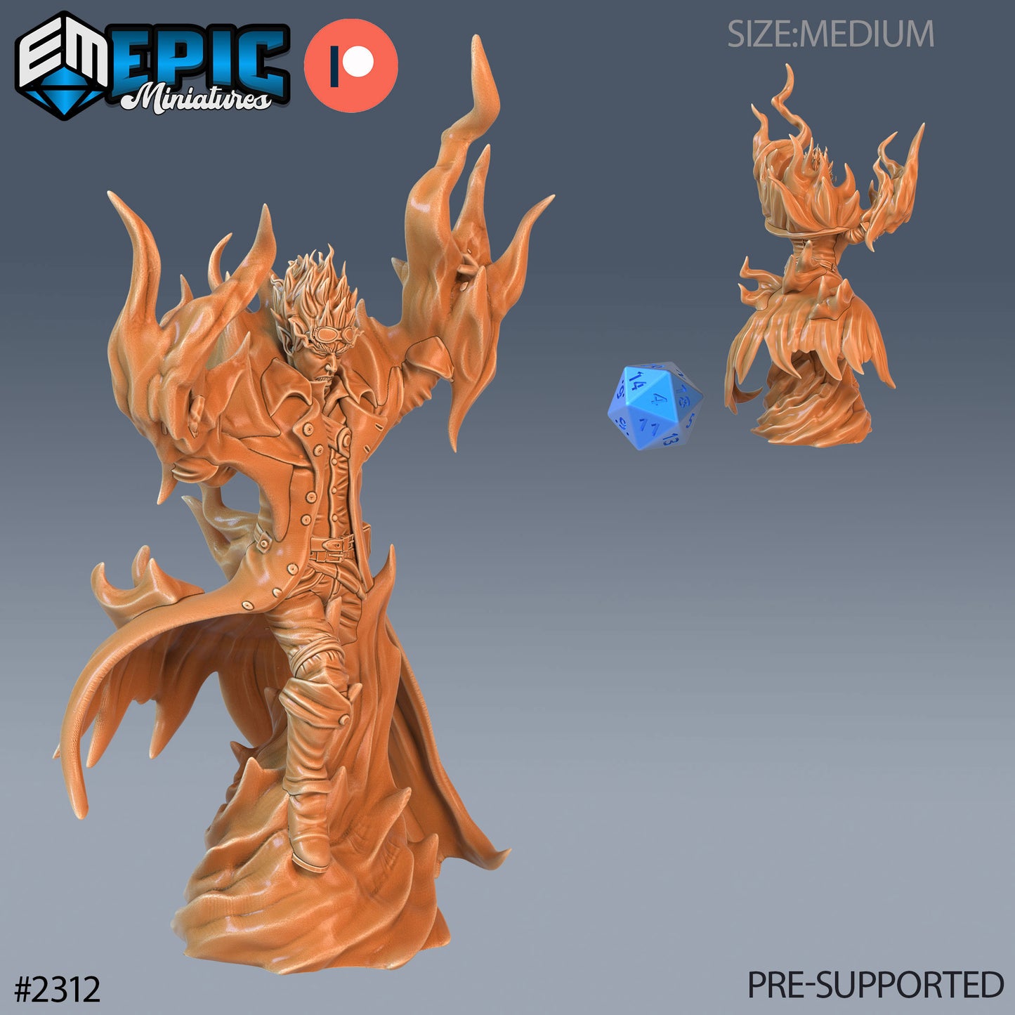 Fire Genasi Adventurer - Epic Miniatures | #57 Arcane Dungeon
