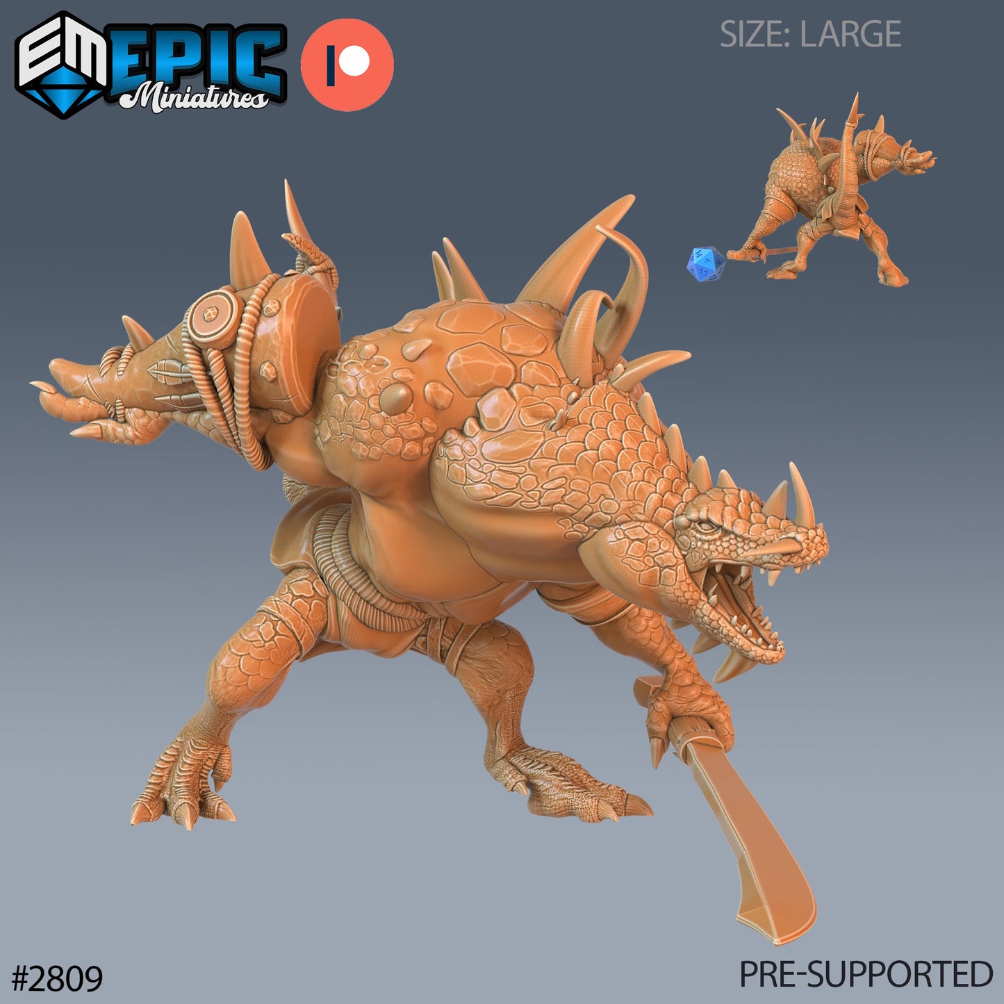 Crocodile Hunchback - Epic Miniatures | #68 Reptiles of War