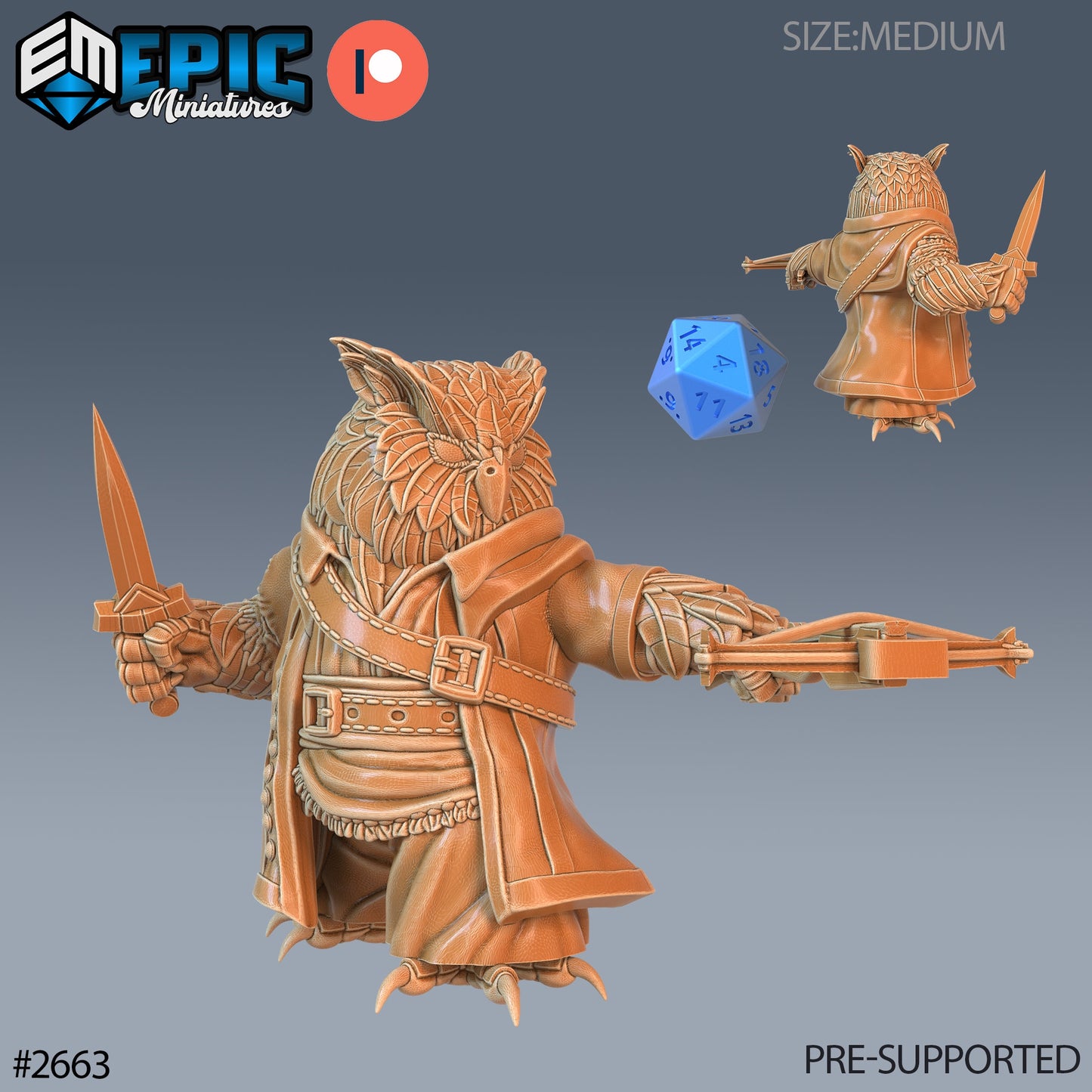 Bird Folk Owl Ranger - Epic Miniatures | #65 Little Folk