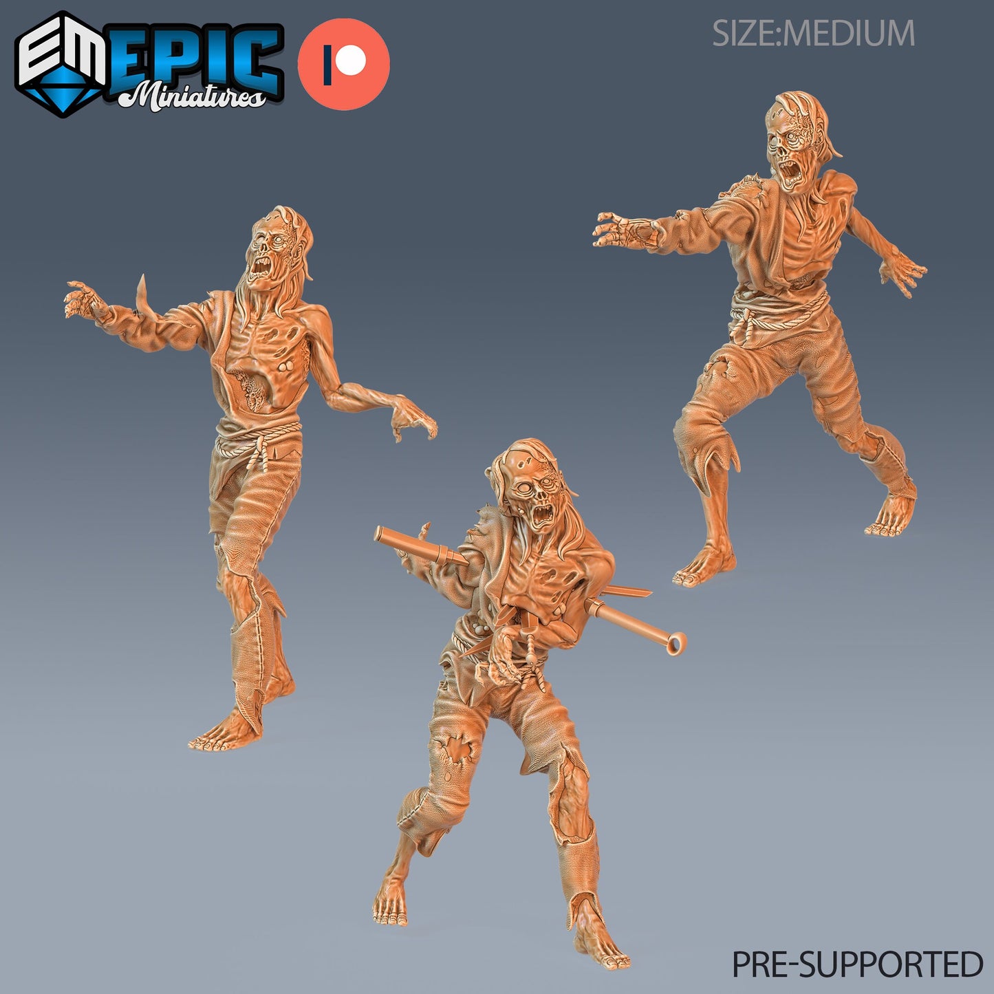 Rotting Zombie Male - Epic Miniatures | #61 Haunting Catacombs