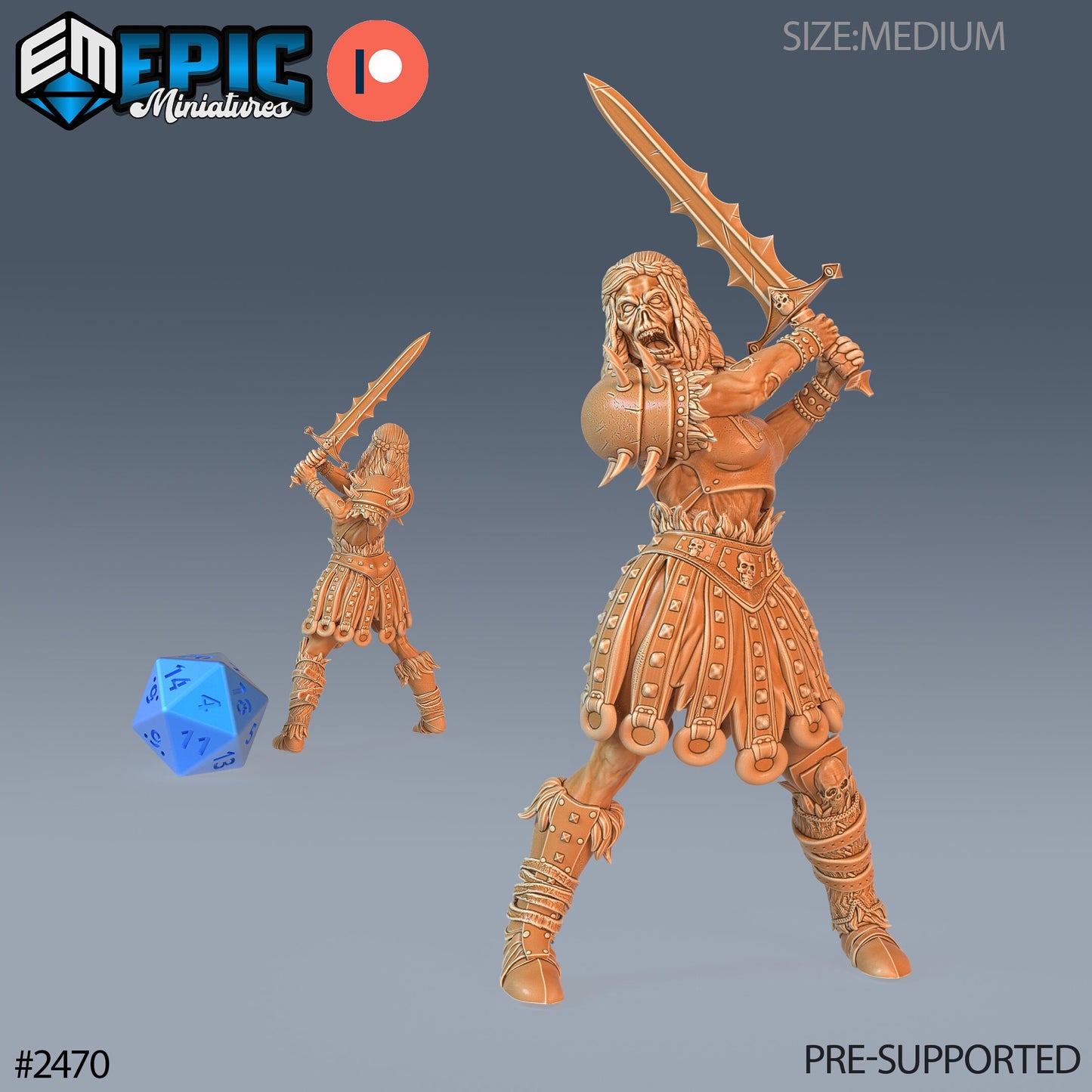 Zombie Knight Female - Epic Miniatures | #61 Haunting Catacombs