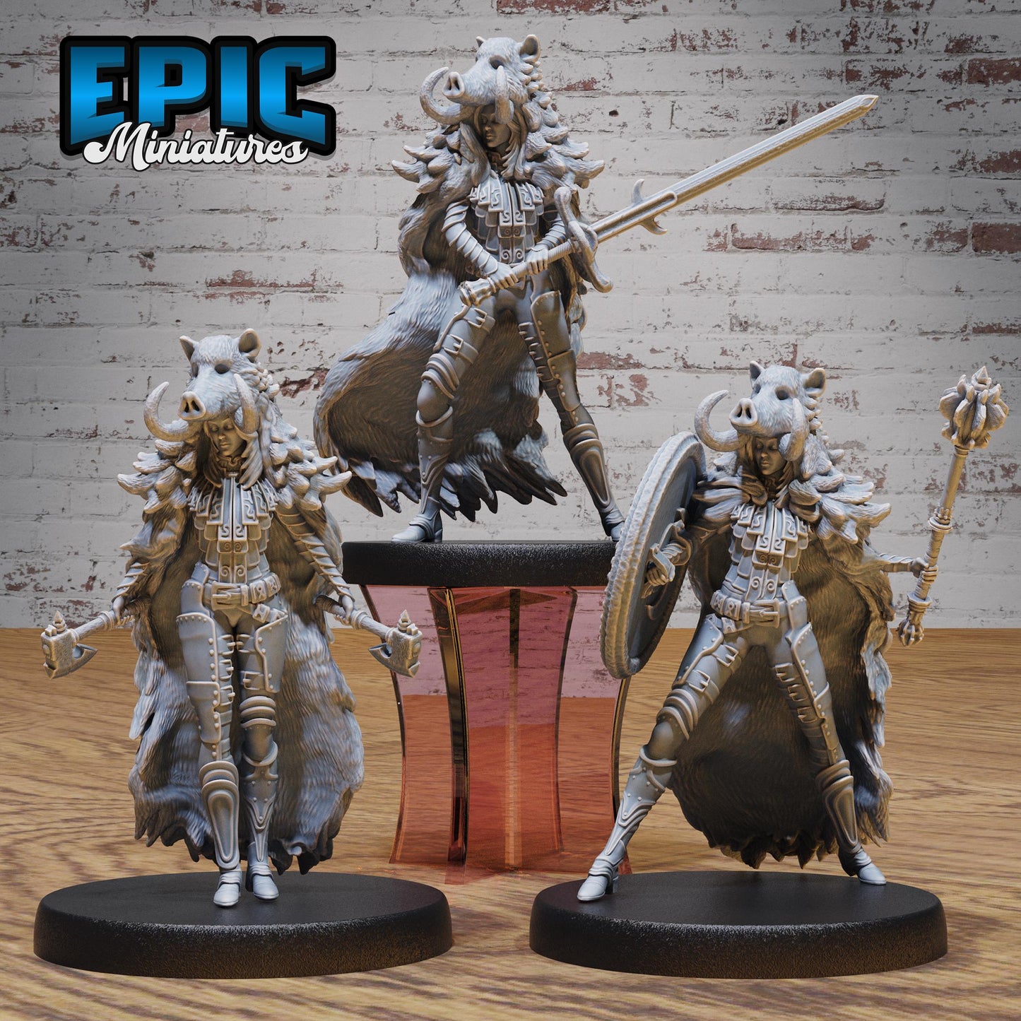Boar Coat Warrior Lady - Epic Miniatures | #117 -Northern Tales