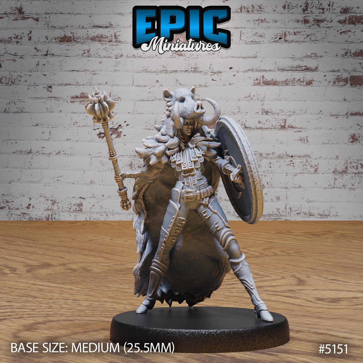 Boar Coat Warrior Lady - Epic Miniatures | #117 -Northern Tales