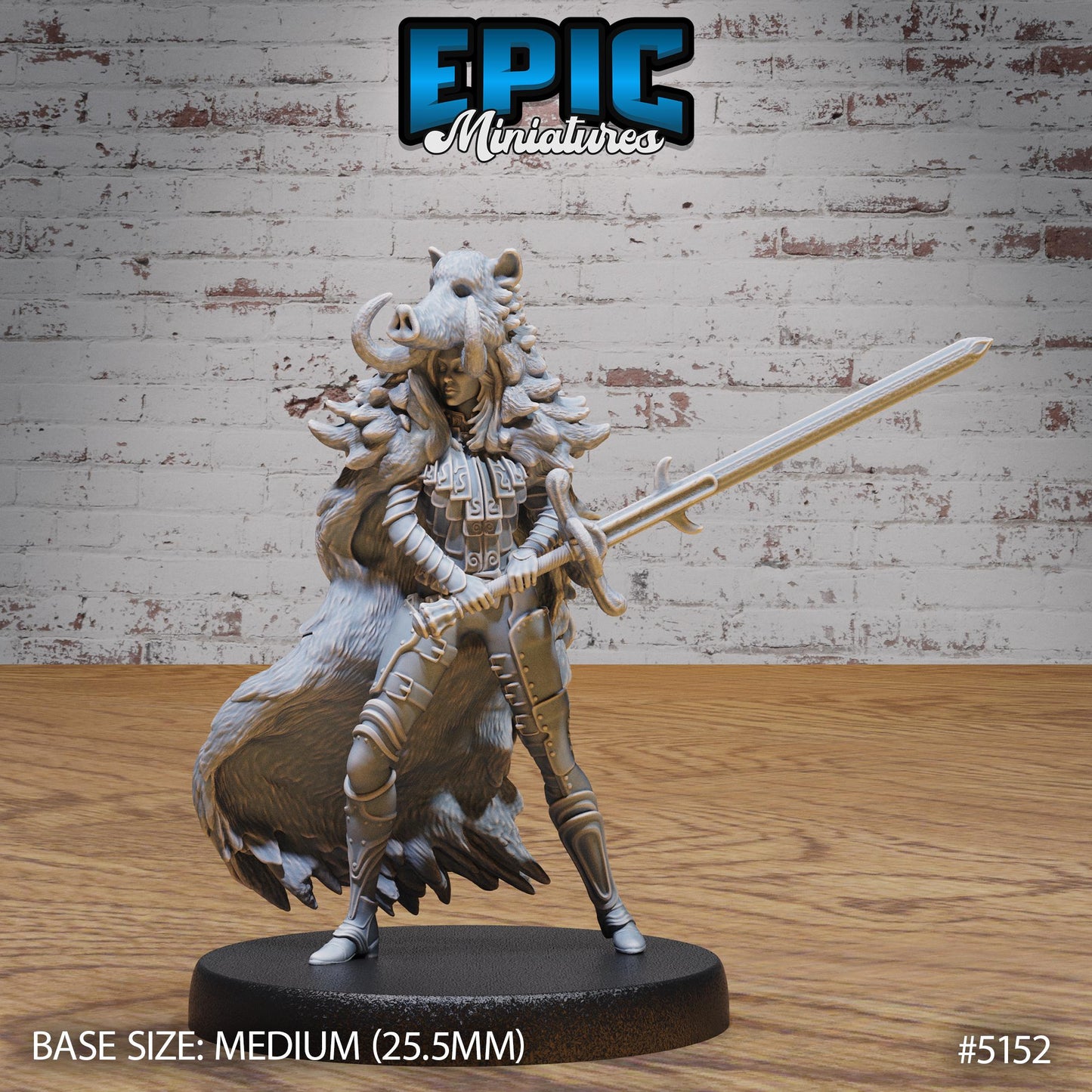 Boar Coat Warrior Lady - Epic Miniatures | #117 -Northern Tales